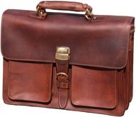 👜 vintage handmade leather briefcase: iblue men's shoulder bag for laptops and documents logo