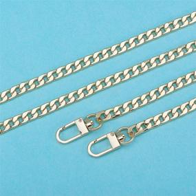 img 1 attached to 👜 63-inch 7.5MM Wide Iron Flat Purse Chain Strap - Handbags Replacement Accessories for Wallet, Clutch, Satchel, Tote Bag - Shoulder Crossbody Bag with 2 Metal Buckles - Golden - PandaHall Elite