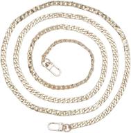 👜 63-inch 7.5mm wide iron flat purse chain strap - handbags replacement accessories for wallet, clutch, satchel, tote bag - shoulder crossbody bag with 2 metal buckles - golden - pandahall elite logo