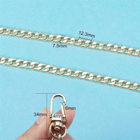 img 3 attached to 👜 63-inch 7.5MM Wide Iron Flat Purse Chain Strap - Handbags Replacement Accessories for Wallet, Clutch, Satchel, Tote Bag - Shoulder Crossbody Bag with 2 Metal Buckles - Golden - PandaHall Elite