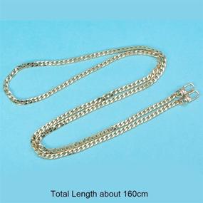 img 2 attached to 👜 63-inch 7.5MM Wide Iron Flat Purse Chain Strap - Handbags Replacement Accessories for Wallet, Clutch, Satchel, Tote Bag - Shoulder Crossbody Bag with 2 Metal Buckles - Golden - PandaHall Elite