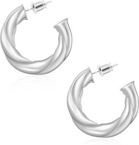 img 4 attached to Urboon Lightweight Hypoallergenic Twisted Earrings for Girls - Optimal Jewelry in Earrings