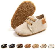 👟 cosankim lace up leather baby sneakers: non slip infant shoes with rubber sole - ideal for newborns & toddlers logo