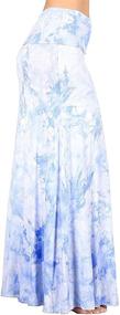 img 2 attached to 🌈 HEYHUN Women's Casual Tie Dye Solid Boho Hippie Maxi Skirt with Lace Detail S-3XL - Perfect for Stylish and Comfortable Looks!