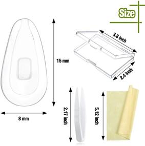 img 2 attached to 👓 Comfortable Soft Silicone Push-in Eyeglass Nose Pads Set - 12 Pairs, 15mm Air Chamber Design with Repair Kit, Tweezers, Cleaning Cloth, and Storage Case