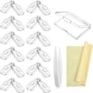 👓 comfortable soft silicone push-in eyeglass nose pads set - 12 pairs, 15mm air chamber design with repair kit, tweezers, cleaning cloth, and storage case logo