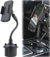 📱 universal adjustable gooseneck cup holder cradle for cell phone, 2021 new benefree cup holder phone mount - compatible with iphone 11/11 pro/xs/max/x/8/7 plus/galaxy/huawei (black) logo