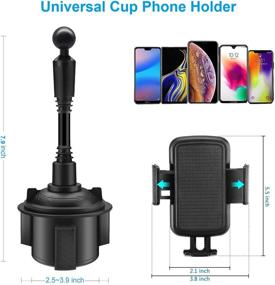 img 2 attached to 📱 Universal Adjustable Gooseneck Cup Holder Cradle for Cell Phone, 2021 New Benefree Cup Holder Phone Mount - Compatible with iPhone 11/11 pro/Xs/Max/X/8/7 Plus/Galaxy/Huawei (Black)