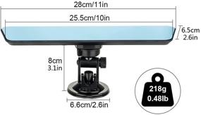 img 3 attached to 🔍 Бесрамочное зеркало заднего вида 11'': улучшенная видимость для автомобилей, грузовиков, лодок и многого другого!