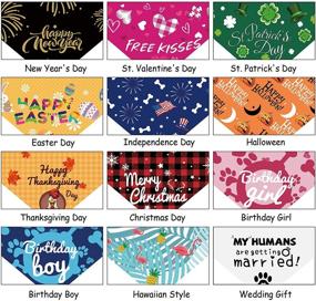 img 3 attached to 🐶 Yespet Dog Birthday Bandanas: 12 Pieces for Large Dogs, Perfect for Holidays, Weddings, and Summer Celebrations - Hawaii, Easter, Halloween, Thanksgiving, Independence, Christmas, Valentine, St. Patrick's Day Scarf