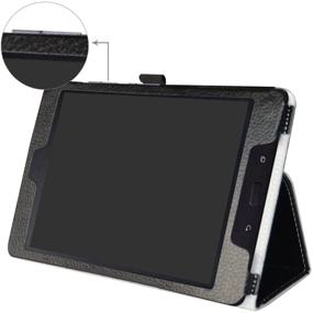 img 3 attached to Чехол Mama Mouth ZenPad Z8s ZT582KL / Z8 ZT582KL-VZ1: Покрытие из искусственной кожи с держателем для стилуса для планшета Asus ZenPad 7.9 дюйма, черный