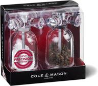 🧂 cole &amp; mason tap salt and pepper grinder set - acrylic mills with premium precision mechanisms and sea salt/peppercorns logo