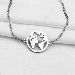 img 3 attached to Earth Map Pendant - World Travel Necklace, Perfect Gift for Long Distance Lovers