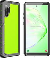 📱 waterproof samsung galaxy note 10+ plus case with screen protector - spidercase, green logo