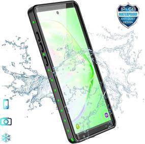 img 2 attached to 📱 Waterproof Samsung Galaxy Note 10+ Plus Case with Screen Protector - SPIDERCASE, Green