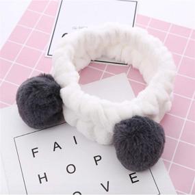 img 3 attached to 🐼 Huachi Cute Animal Panda Ears Headbands for Women - Elastic Hair Bands for Face Washing, Makeup, Spa, and Yoga