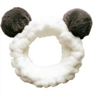 🐼 huachi cute animal panda ears headbands for women - elastic hair bands for face washing, makeup, spa, and yoga logo