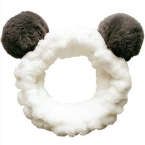 img 4 attached to 🐼 Huachi Cute Animal Panda Ears Headbands for Women - Elastic Hair Bands for Face Washing, Makeup, Spa, and Yoga
