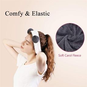 img 1 attached to 🐼 Huachi Cute Animal Panda Ears Headbands for Women - Elastic Hair Bands for Face Washing, Makeup, Spa, and Yoga