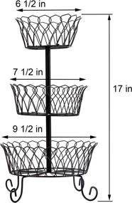 img 1 attached to Trenton Gifts 3-Tier Wire Basket in Black - Ideal for Fruits, Vegetables, and More!