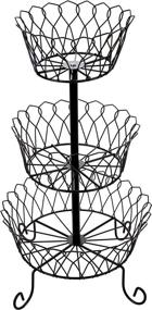 img 2 attached to Trenton Gifts 3-Tier Wire Basket in Black - Ideal for Fruits, Vegetables, and More!