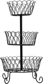 img 3 attached to Trenton Gifts 3-Tier Wire Basket in Black - Ideal for Fruits, Vegetables, and More!