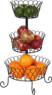 trenton gifts 3-tier wire basket in black - ideal for fruits, vegetables, and more! логотип