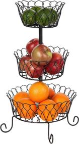 img 4 attached to Trenton Gifts 3-Tier Wire Basket in Black - Ideal for Fruits, Vegetables, and More!