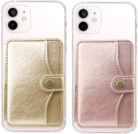 img 4 attached to 📱 M-Plateau 2021 Slim 3M Adhesive Credit Card Holder for Cell Phone - New Sticky Wallet for iPhone 12 & iPhone 12 Pro 6.1 Inches, OnePlus 8T, Samsung Galaxy & Most Smartphones (Gold Pink)