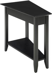 img 3 attached to ⚫️ Modern Wedge End Table, Black by Convenience Concepts American Heritage