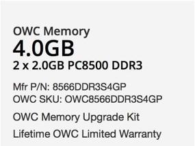 img 3 attached to OWC 4GB (2 X 2GB) PC8500 DDR3 1066MHz SO-DIMMs Memory Compatible With Late 2008 - Early 2010 MacBook