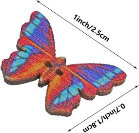 img 3 attached to 🦋 Pack of 200 Butterfly DIY Wooden Buttons, Lystaii Assorted Colors 1 Inch Vintage Wood Buttons with 2 Holes, Decorative Craft Buttons for Sewing, Crafting, and Woodworking Projects