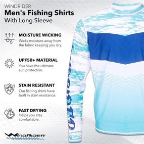 img 3 attached to WindRider Men's Long Sleeve Fishing Shirts - UPF 50+ Sun Protection, Mesh Sides, Stain Resistant, Moisture Wicking