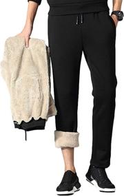 img 1 attached to 🔥 Warm Sherpa Lined Men's Jogger Fleece Sweatpants: Ideal for Casual Winter Comfort