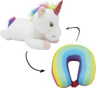 🦄 nestable convertible travel pillow & toy unicorn: the ultimate 2-in-1 neck pillow for airplane travel, ideal for adults & kids logo