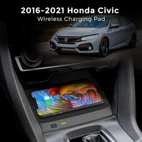 img 3 attached to Беспроводное зарядное устройство CarQiWireless для Honda Civic 2016-2021: идеальное решение для зарядки Civic Hatchback Si Coupe Type R Accessories!