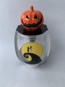 img 4 attached to 🎃 The Nightmare Before Christmas Jack and Sally Wine Glass Set with Pumpkin Stopper: Spooky Elegance for Halloween and Christmas Celebrations!