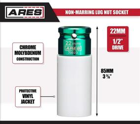 img 3 attached to 🔧 ARES 70023-1/2-Inch Drive 22MM Non-Marring Impact Lug Nut Socket with Protective Sleeve for Custom Rims and Lug Nut Protection - Color Coded, Laser Etched for Easy Identification