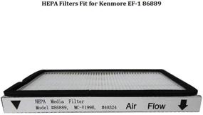 img 1 attached to 🔍 VideoPUP 2 Pack Exhaust HEPA Filters with Foam Filters - Compatible with Kenmore EF-1 & Panasonic MC-V199H, Compares to Model 86889 - HEPA Media Filter for Improved Filtration Efficiency - Includes Bonus Brush