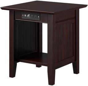 img 4 attached to 🔌 Atlantic Furniture Nantucket Espresso End Table with Charging Station, 20" x 20": Functional and Stylish Furniture Solution