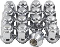 set of 16 chrome atv lug nuts 17mm hex cone seat - fits polaris ranger 400, ranger 500, ranger 570, ranger rzr 800, ranger rzr xp 900, rzr 570 (chrome, 3/8&#34;-24) - wheel accessories parts logo