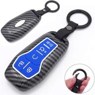 royalfox (tm) 4 5 кнопок текстура углеродного волокна smart keyless entry remote key fob чехол для ford mustang f-150 f-450 explorer taurus fusion edge логотип