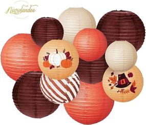 img 3 attached to 🎃 NICROLANDEE Thanksgiving Decorations: 12PCS Orange Pumpkin Brown Hanging Paper Lanterns for Fall Autumn, Birthday, Wedding, Bridal Shower, Baby Shower, Home Decor, Autumn Theme Party Supplies