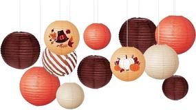 img 4 attached to 🎃 NICROLANDEE Thanksgiving Decorations: 12PCS Orange Pumpkin Brown Hanging Paper Lanterns for Fall Autumn, Birthday, Wedding, Bridal Shower, Baby Shower, Home Decor, Autumn Theme Party Supplies