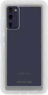 📱 pelican voyager series with holster - military grade drop protection case for samsung galaxy s20 fe 5g (fan edition) - 6.5 inch - clear logo