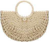👜 stylish straw bags: hand-woven handle summer women's handbags & wallets logo