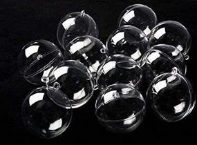 img 2 attached to Clear Plastic Ball Ornament Set - Pack of 12, 70mm Diameter