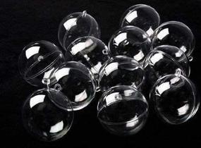 img 1 attached to Clear Plastic Ball Ornament Set - Pack of 12, 70mm Diameter