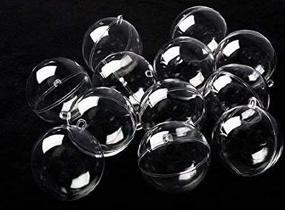 img 3 attached to Clear Plastic Ball Ornament Set - Pack of 12, 70mm Diameter