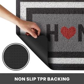 img 2 attached to HappyTrends 2 Pack Door Mat 30x17, Non Slip Absorbent Doormats for Indoor Outdoor Entryway, Welcome Mat Rugs for Entrance, Patio, Garage, High Traffic Areas - Grey